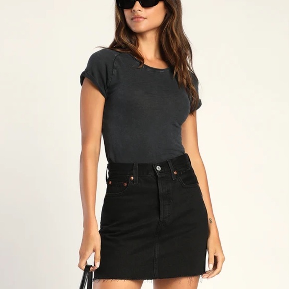 Free people Be My Baby Black Heathered Tee Sz M - Picture 6 of 6